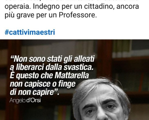 Ennesimo attacco al professore Angelo D’Orsi. Ennesimo attacco al professore Angelo D'Orsi.